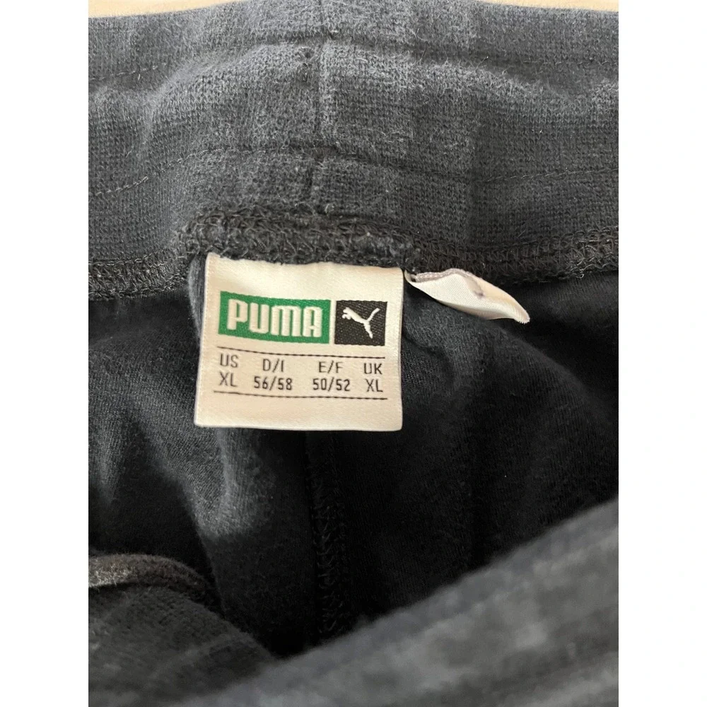 Puma Sweatpants Mens XL Black Mesh Panel Athletic Zip Pocket Joggers